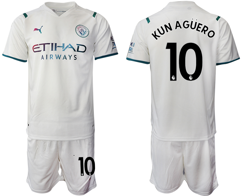 Men 2021-2022 Club Manchester City away White #10 Soccer Jersey->manchester city jersey->Soccer Club Jersey